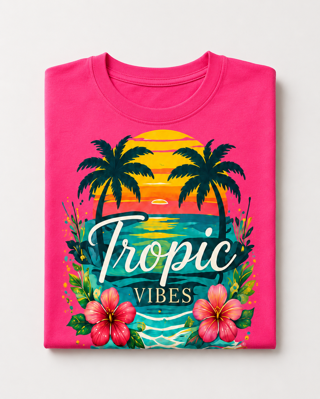 Tropic Vibes T-Shirt in PINK